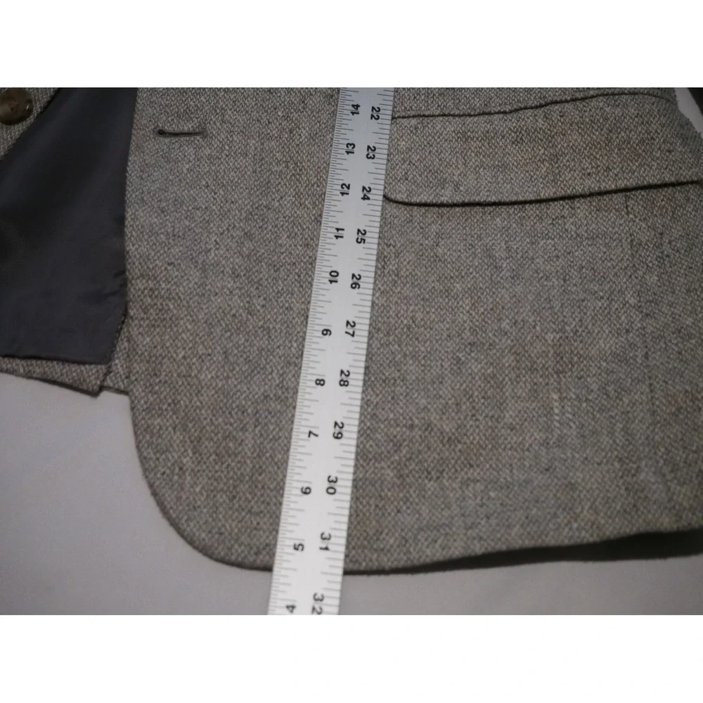 Barrington Men 42S Blazer 100% Pure Silk Sport Coat Gray Textured 2Button Jacket